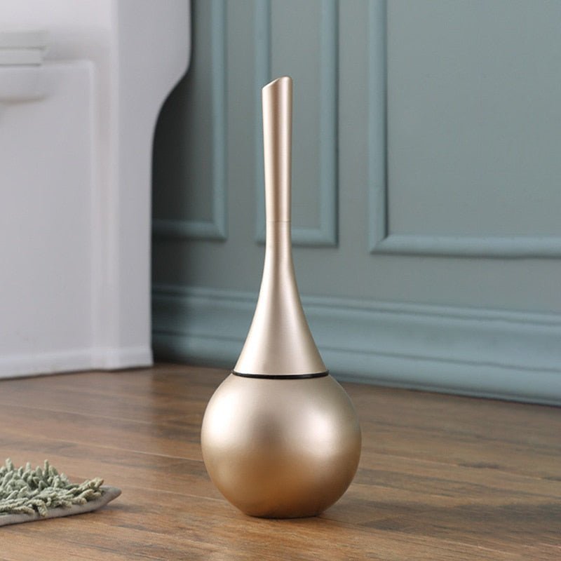 Sleek white toilet brush with an advanced silicon cleaning head, perfect for modern bathroom hygiene.