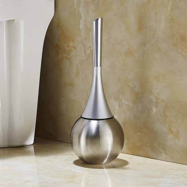Premium toilet brush with a sleek stand and flexible silicon head, a must-have for a clean bathroom.