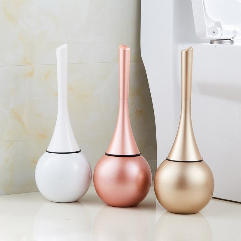 Elegant bathroom toilet brush with a high-performance silicon head for thorough and hygienic cleaning.