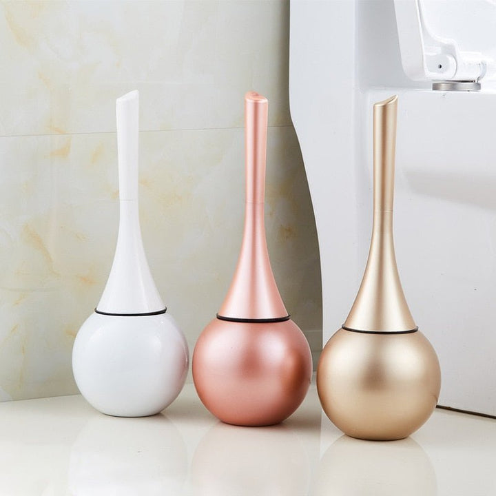 Elegant bathroom toilet brush with a high-performance silicon head for thorough and hygienic cleaning.
