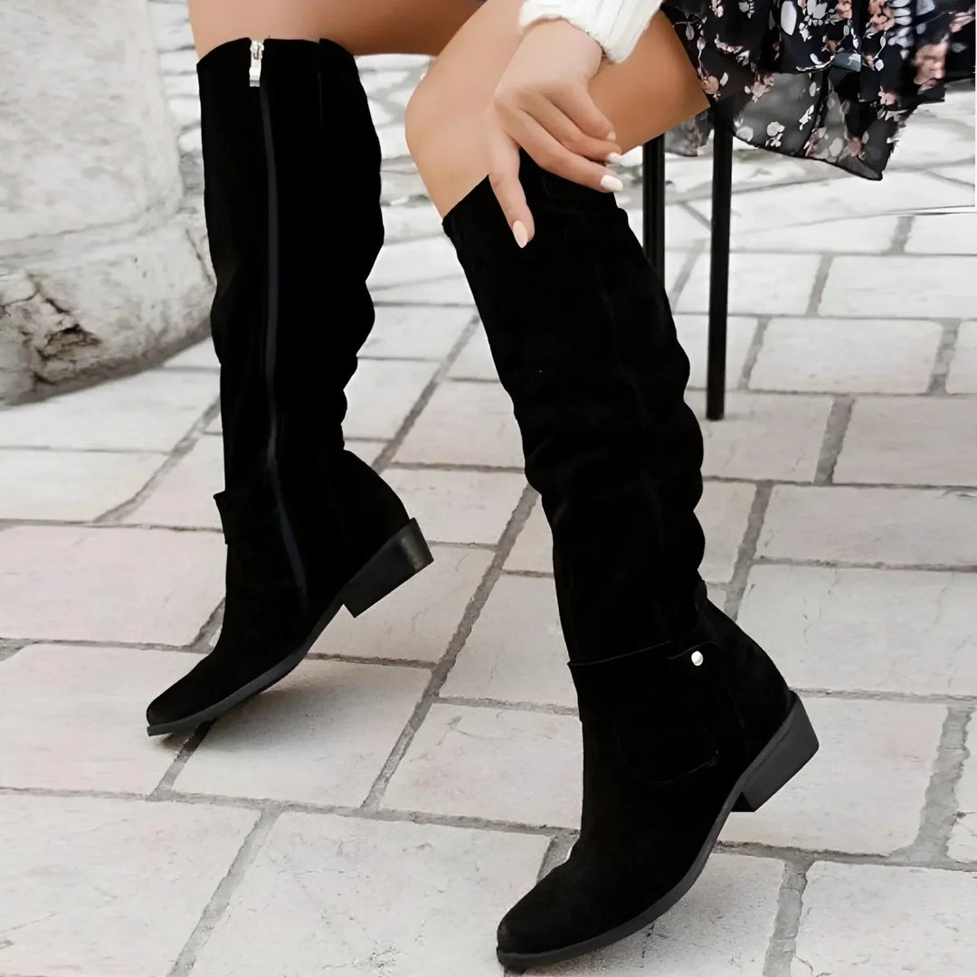 Women's sleek boots with a structured fit, comfortable for winter & fall casual or dressy ensembles.