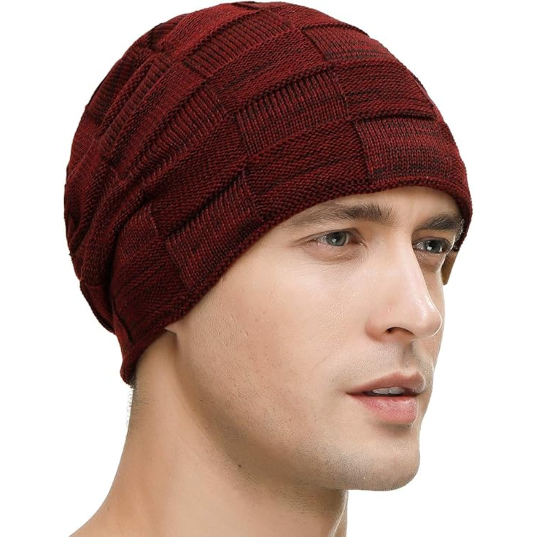 Everyday unisex slouchy knitted beanie hat for warmth, comfort, and a relaxed casual look.