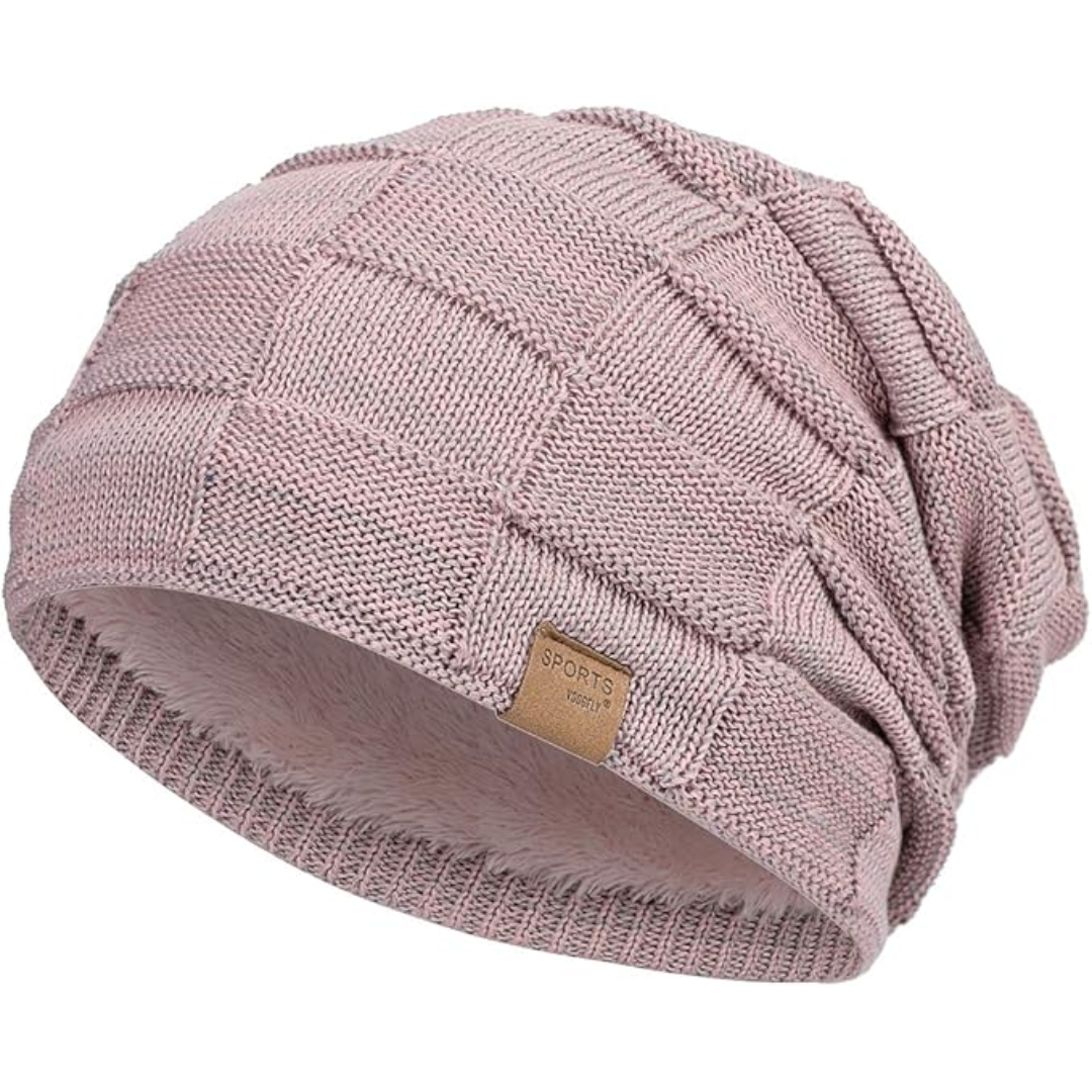 Cozy unisex slouchy beanie hat, a stylish knitted fashion accessory for ultimate winter warmth.