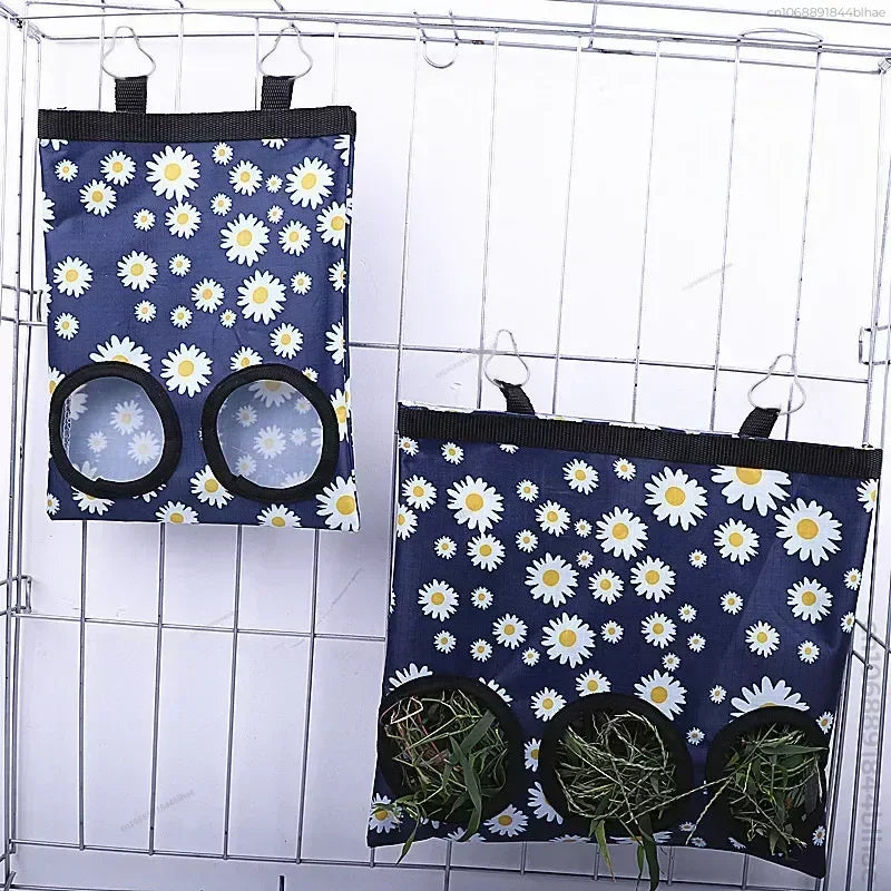 Small animal waste reduction hay bag, robust Oxford fabric, simple cage setup