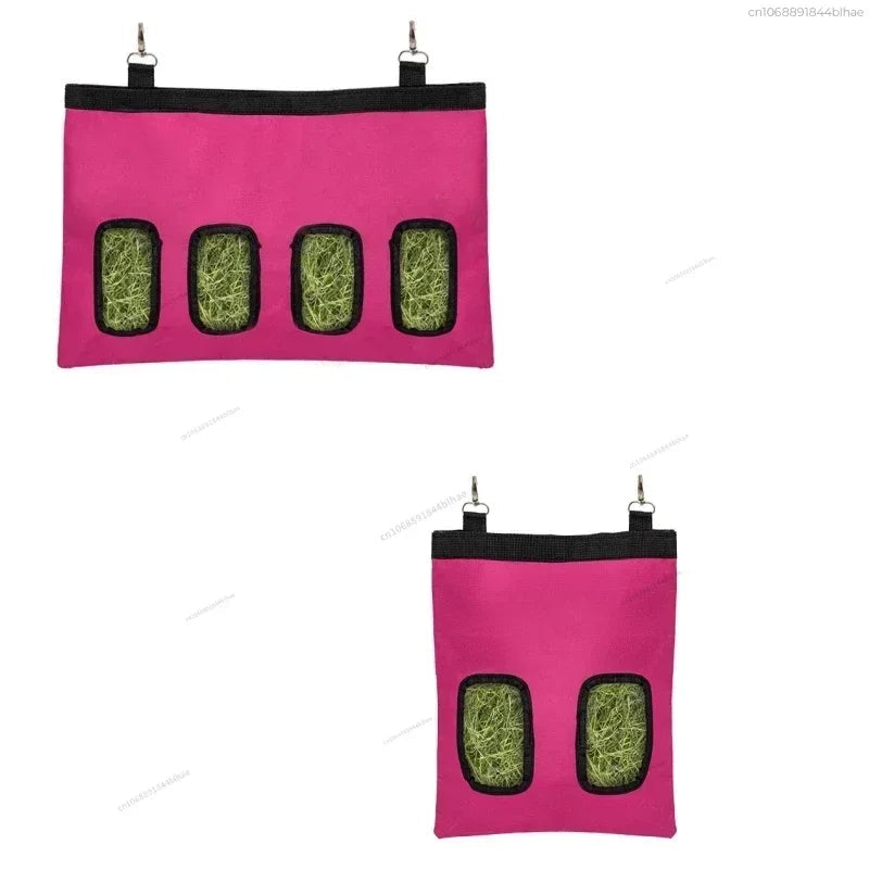 Small animal habitat accessory: Oxford fabric hay feeder with metal hanging hooks