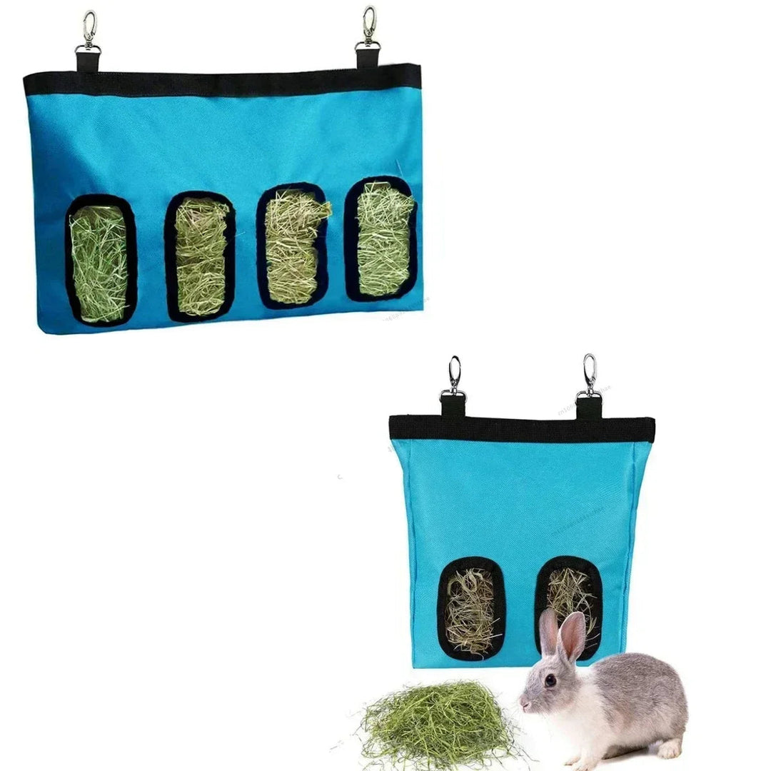 Hay feeder bag, Oxford fabric, metal hook, ideal for rabbit, guinea pig, hamster cages