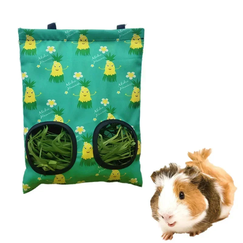 Pet feeder hay bag, durable material, ideal for rabbits and guinea pigs in cages