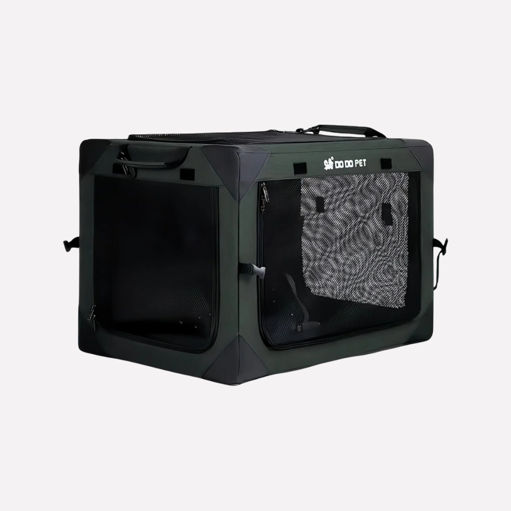 Cream pet carrier car seat for cats & small dogs, with a soft cushion & adjustable straps