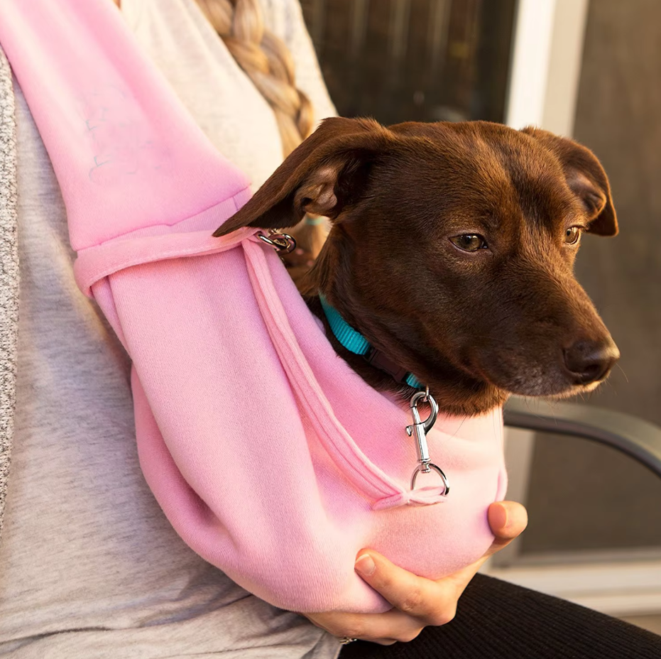 Small dog car pet carrier sling bag for safe travel, hands-free pet transport