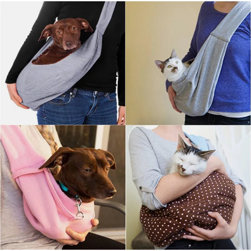 Hands-free dog pet sling for small breeds, ideal for car travel & pet supplies