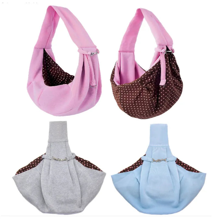 Dog accessory: compact pet carrier sling bag secures small dogs in cars