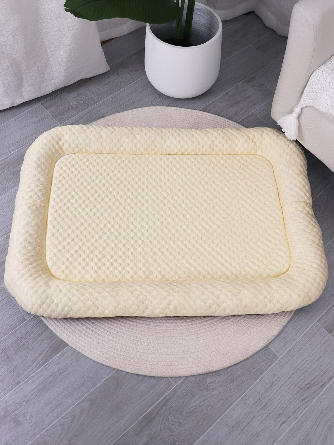 Small dog cooling bed with memory foam and ice silk, orthopedic for pet comfort, washable cover