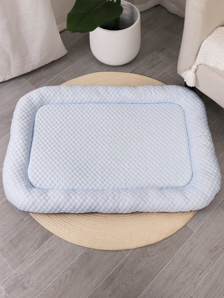Detail of the memory foam layer inside an orthopedic cooling dog bed for maximum support