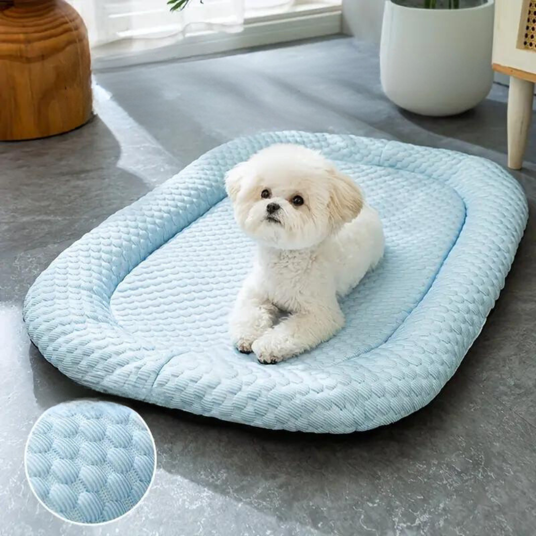 Washable cooling dog bed cover made of ice silk for easy cleaning and pet comfort