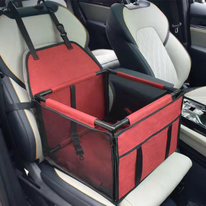 New4 small dog elevated car seat with safety straps, ensuring a secure and elevated ride for pets.