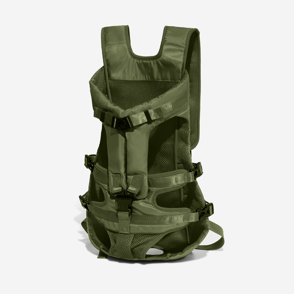 Small dog in a breathable pet carrier backpack, perfect for travel & outdoor adventures