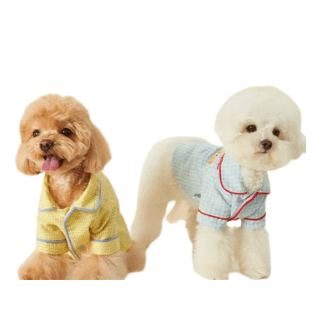 Plaid cotton dog dress for small breeds, comfortable pet apparel