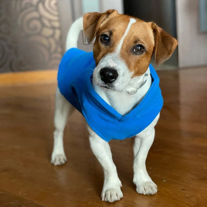 Small dog brown fleece coat; warm pet apparel with D-ring for winter comfort