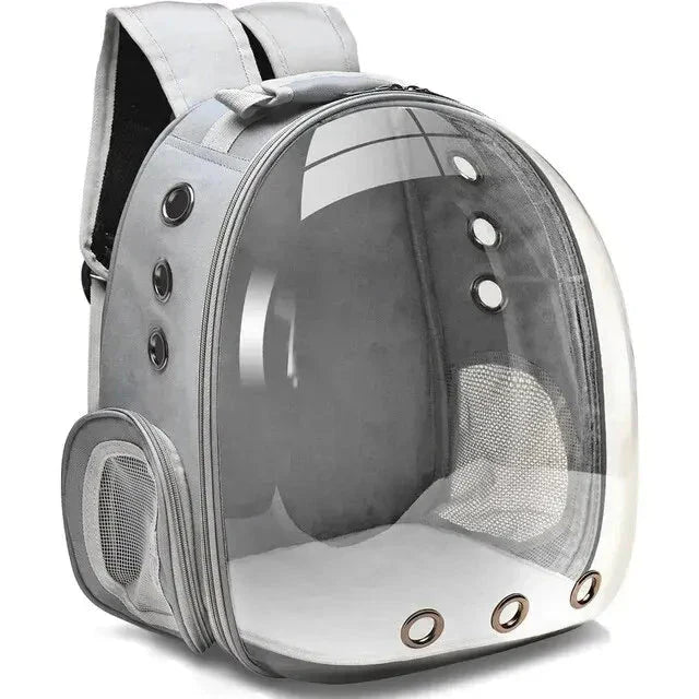 Spacious pet backpack for small cats and dogs, ensuring ventilation during car travel.