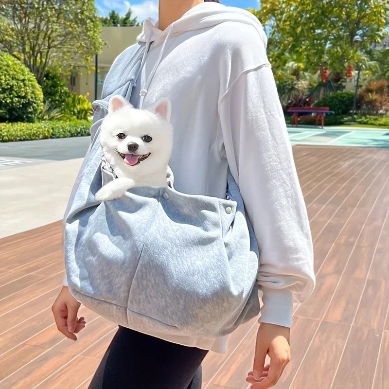 Cat sling comfort design, terylene wearable pet carrier shoulder bag.