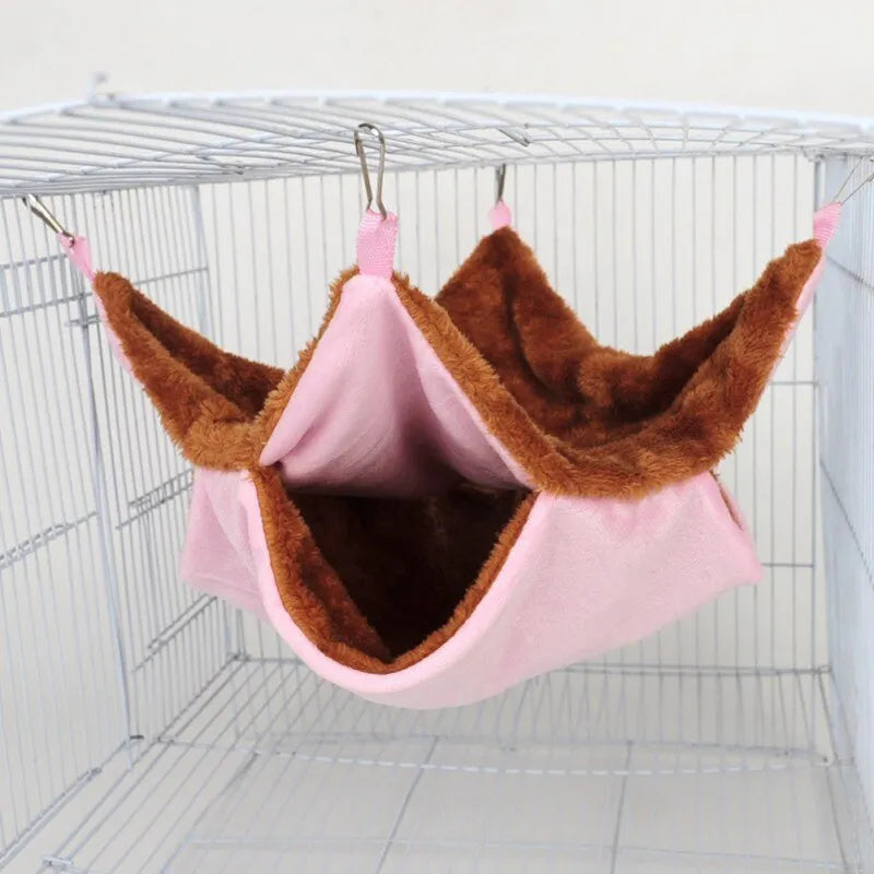 Cozy pet sleeping cave, a fabric hanging hammock bed for small animals