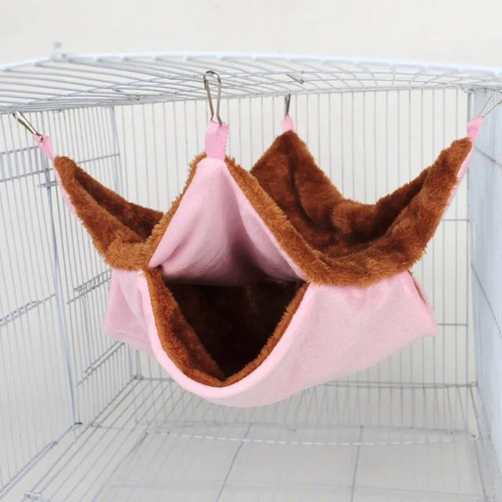 Cozy pet sleeping cave, a fabric hanging hammock bed for small animals