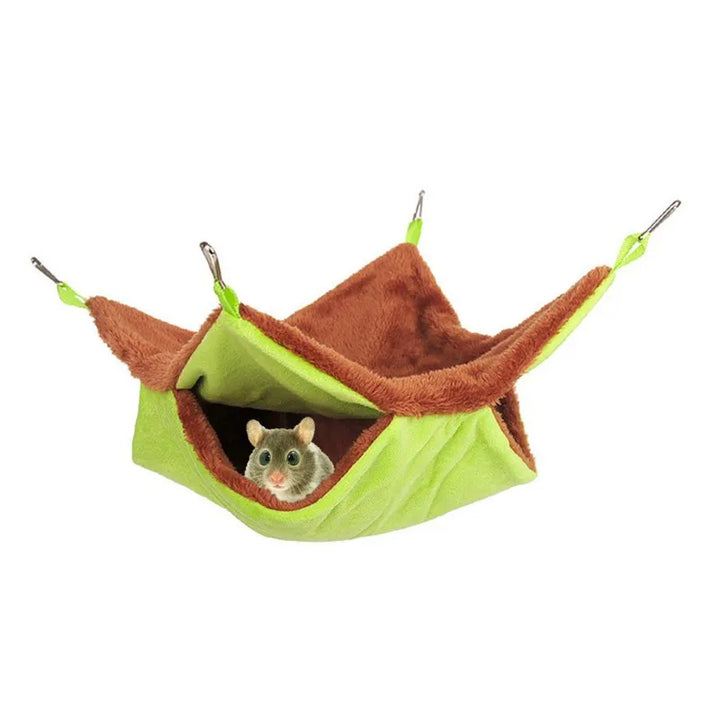 Soft fabric pet comfort hanging bed, a cozy hammock for small animals