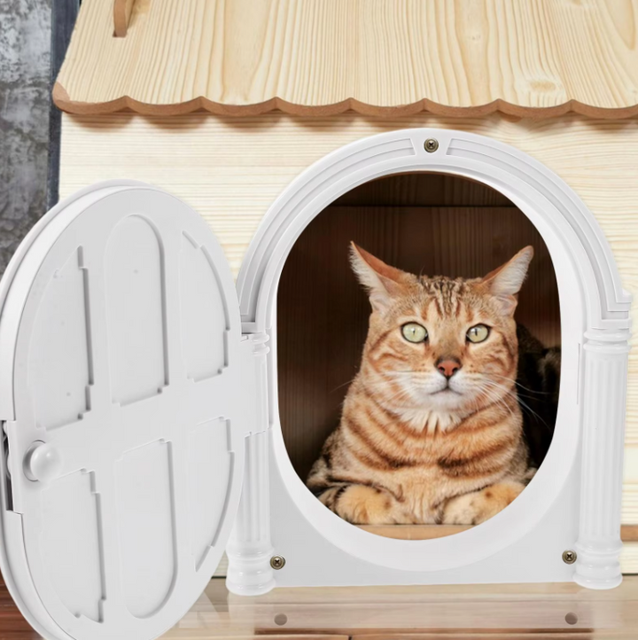 Classic design small pet decorative front door toy, ideal for cat play and interactive pet fun.