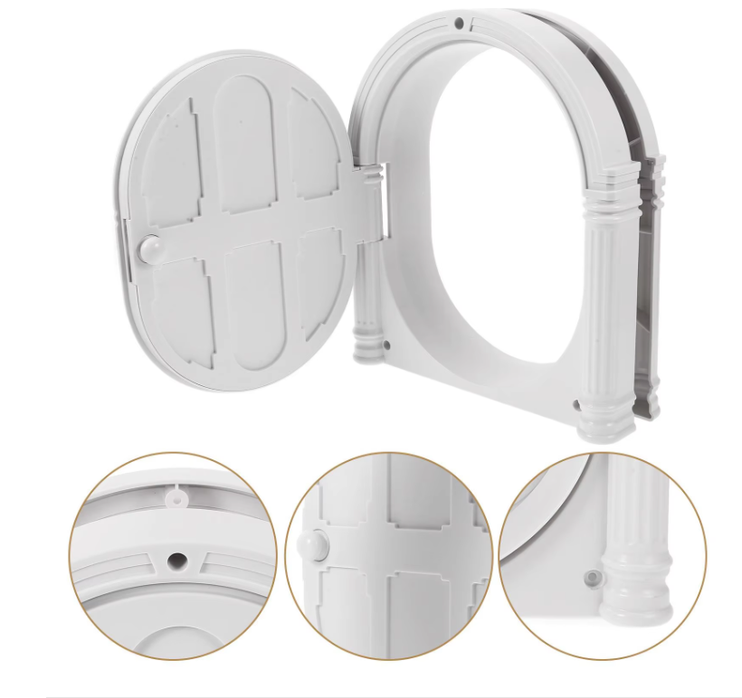 Interactive small pet toy, classic decorative front door design, an enriching and fun pet accessory for cats.