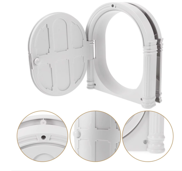 Interactive small pet toy, classic decorative front door design, an enriching and fun pet accessory for cats.