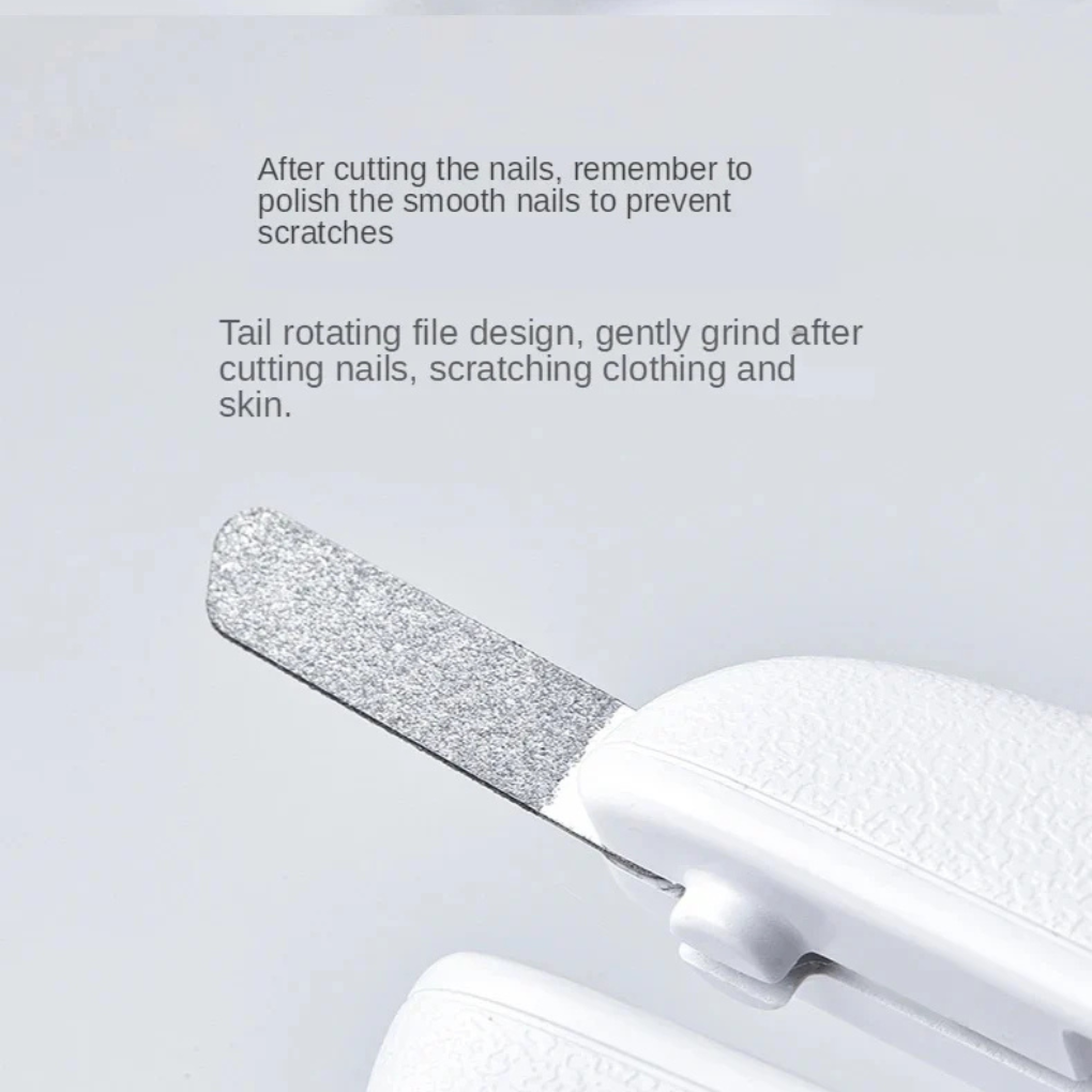 Ergonomic small pet nail clipper with a comfortable grip and safety stop for secure use on pets.