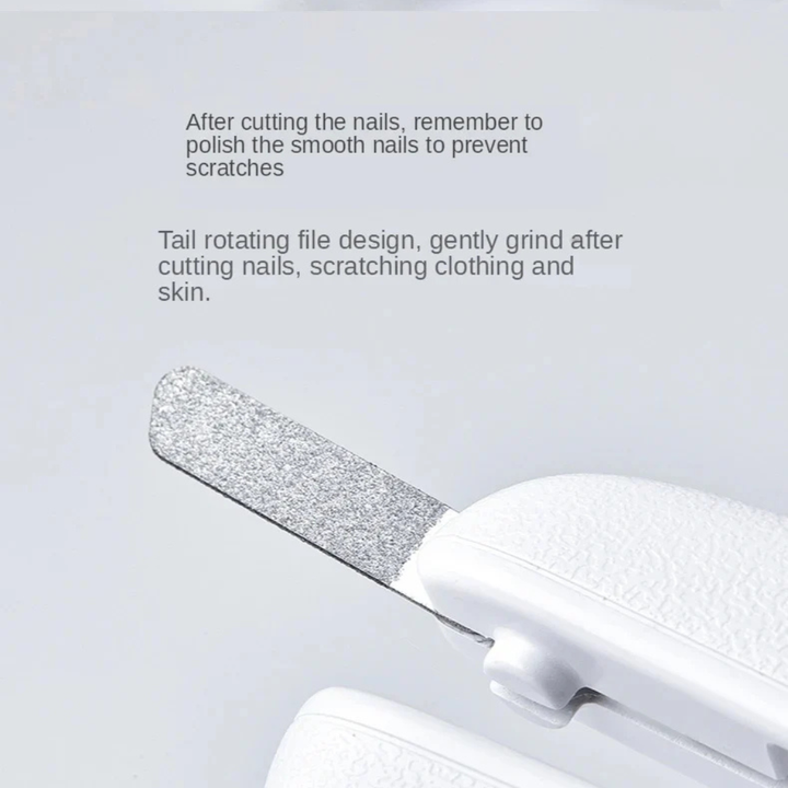 Ergonomic small pet nail clipper with a comfortable grip and safety stop for secure use on pets.
