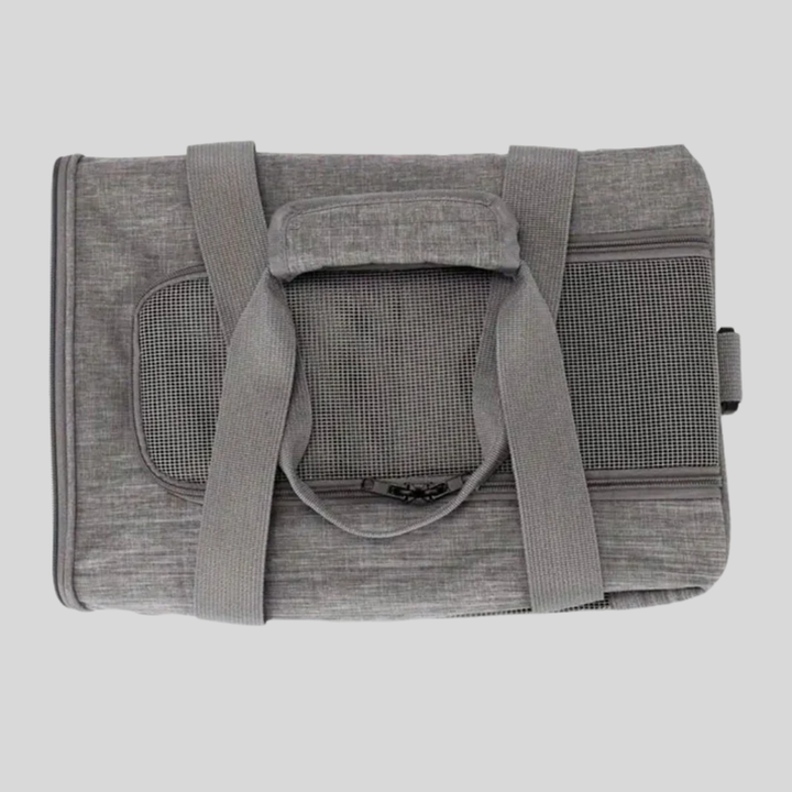 Small pet travel carrier bag, airline approved, for small dog or cat transport, portable & ventilated design
