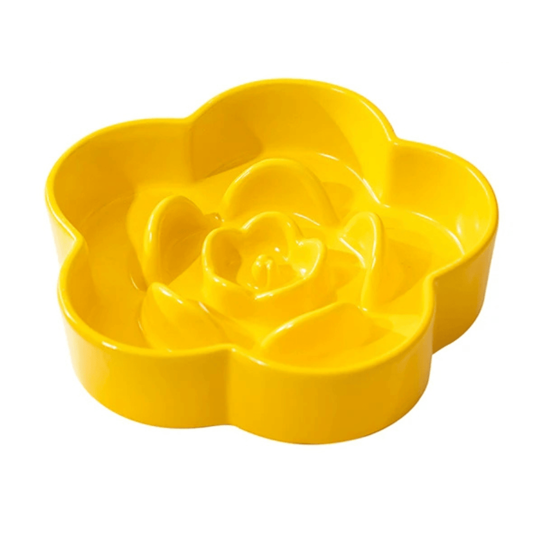 Ceramic slow feeder bowl, 6.7in, designed for small dogs to prevent fast eating