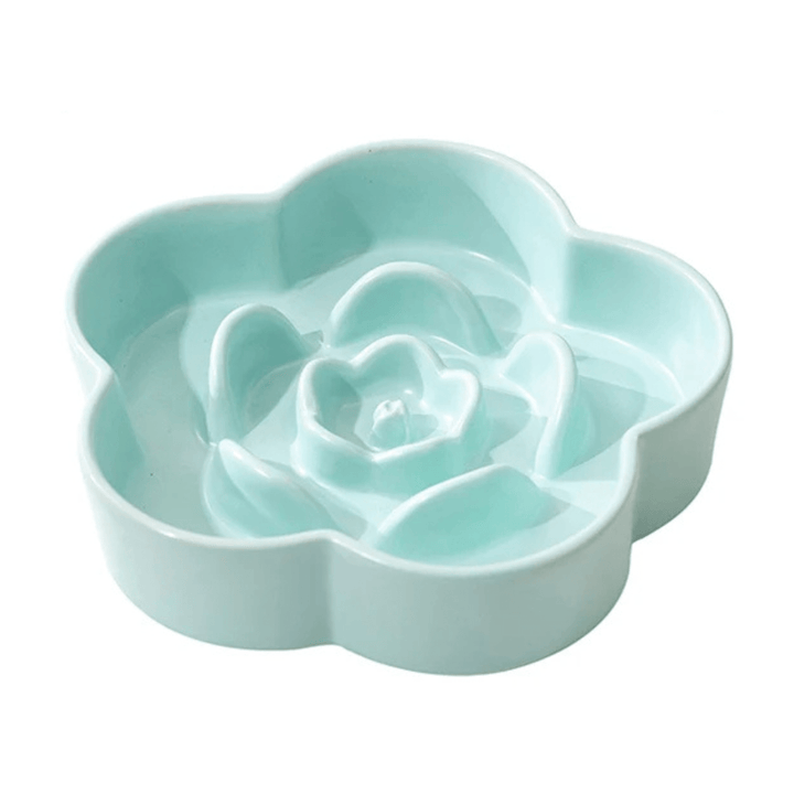 Durable 6.7in ceramic slow feeder bowl for small dogs, dishwasher safe pet supply