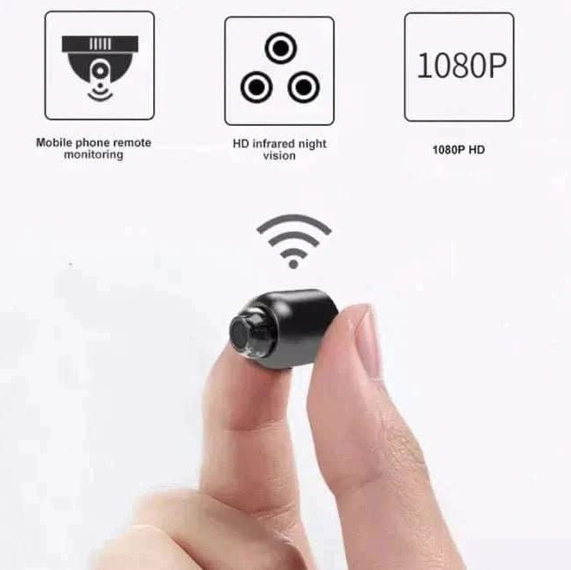 Wireless HD mini camera for home security, offering enhanced night vision and mobile remote monitoring.