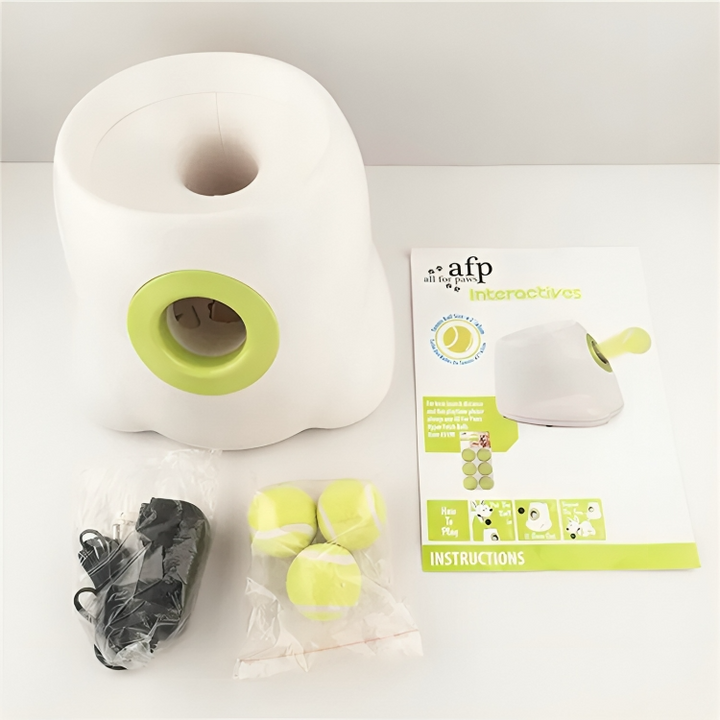 Dog toy: Automatic ball launcher with infrared sensor for smart pet fetch and active play