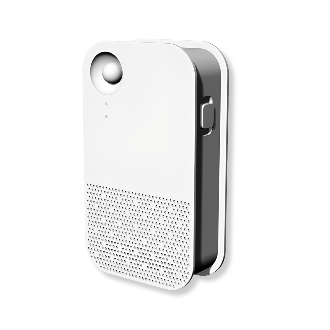 Compact smart HEPA air purifier, designed to quietly enhance home air quality and neutralize pet smells.