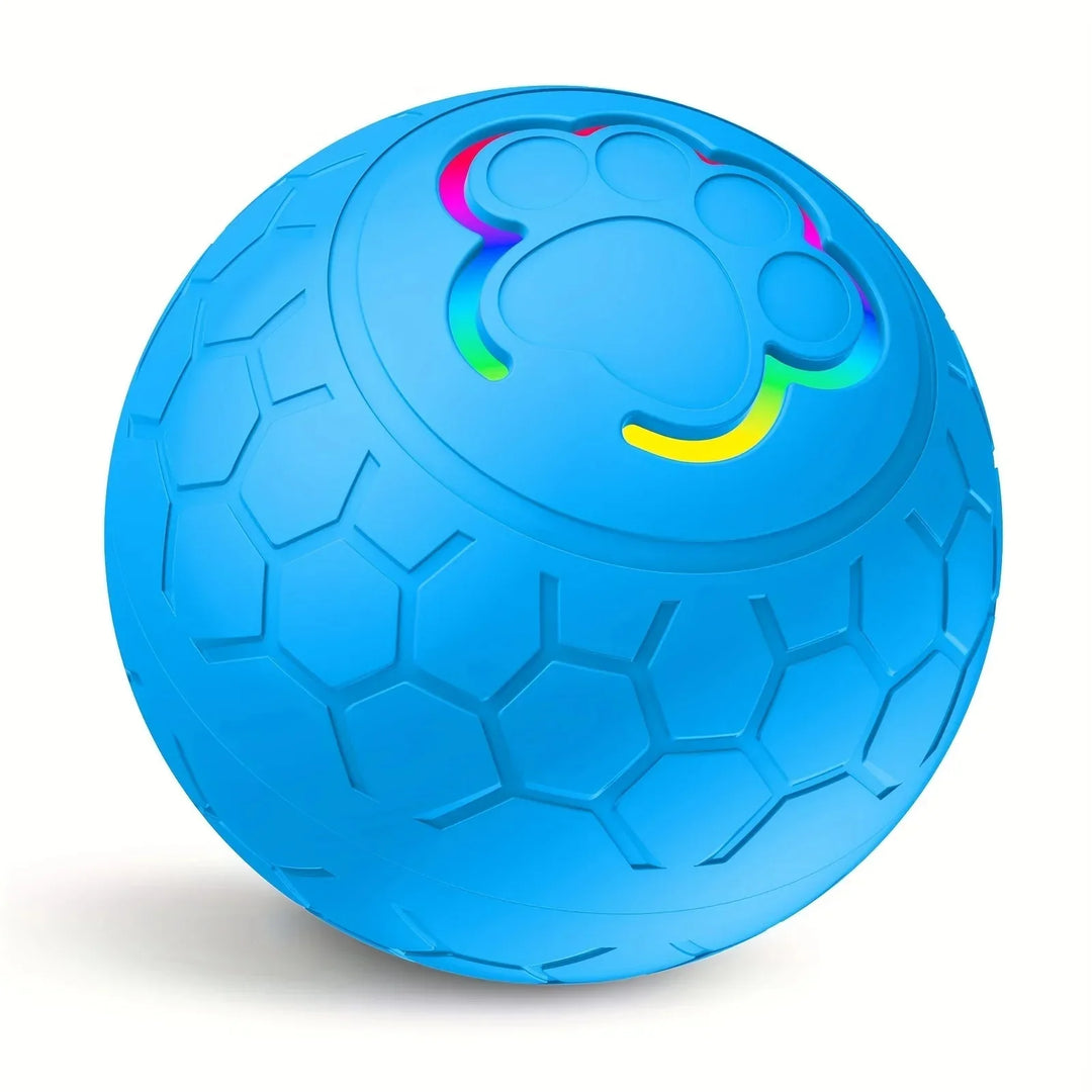 Rechargeable LED dog toy for interactive play, automatic rolling and bouncing