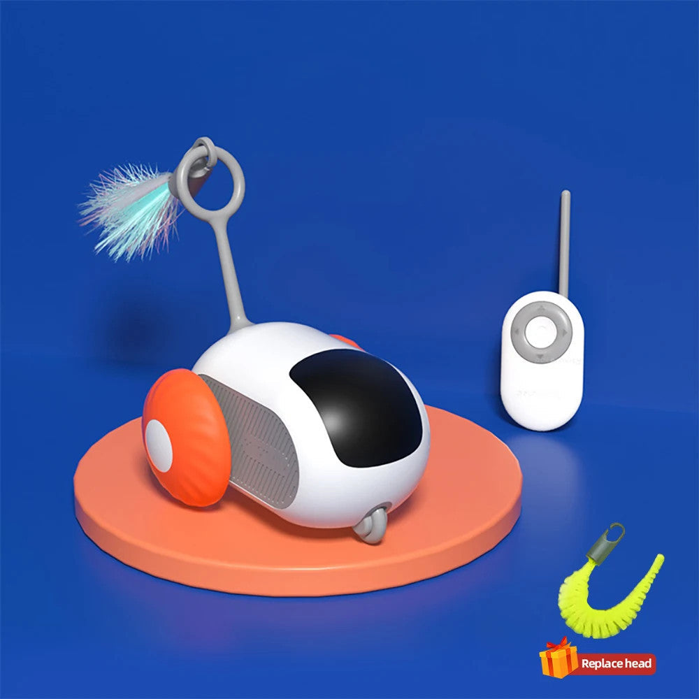 Rechargeable remote control cat toy, blue, for interactive playtime and pet supplies.
