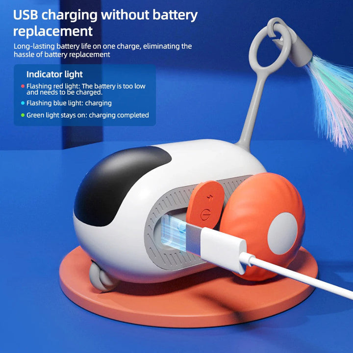 Smart cat toy, remote controlled, green, a great gift for playful cats and pet supplies.