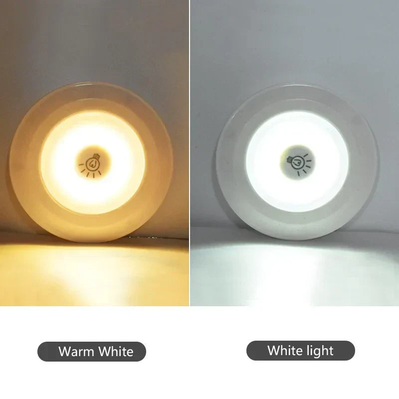 Warm white & cold white smart LED puck lights with remote. Versatile home lighting for any room.