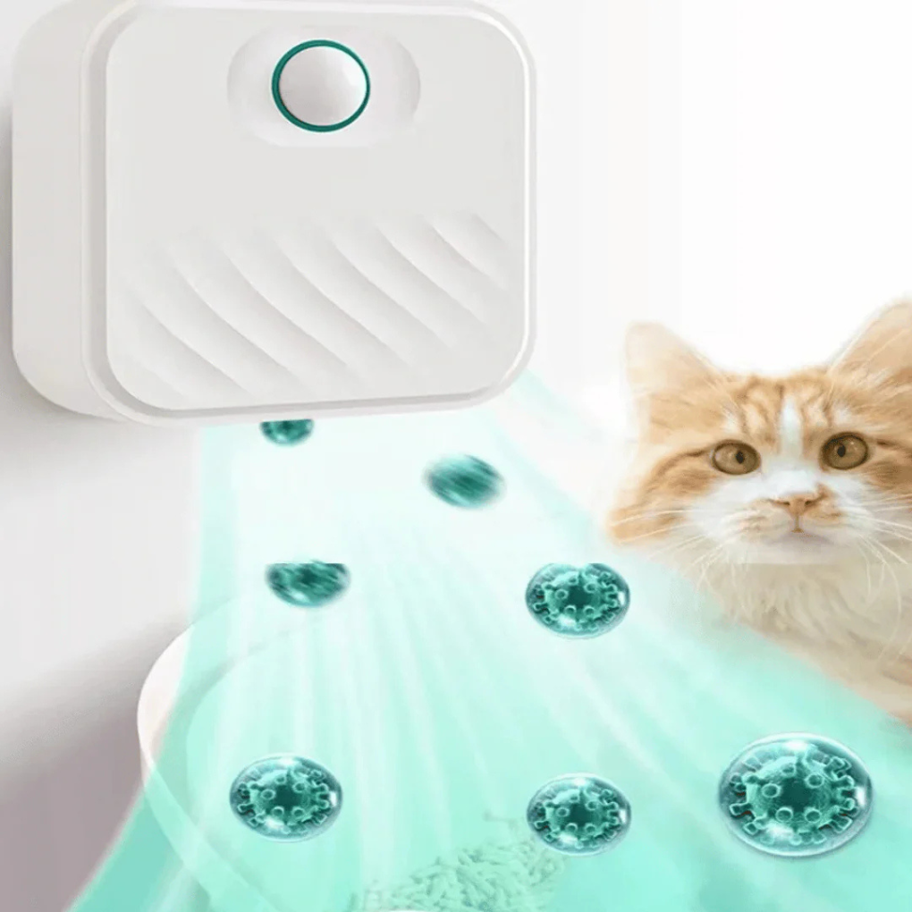 Smart pet litter box odor purifier, silent operation for fresh air & pet odor elimination