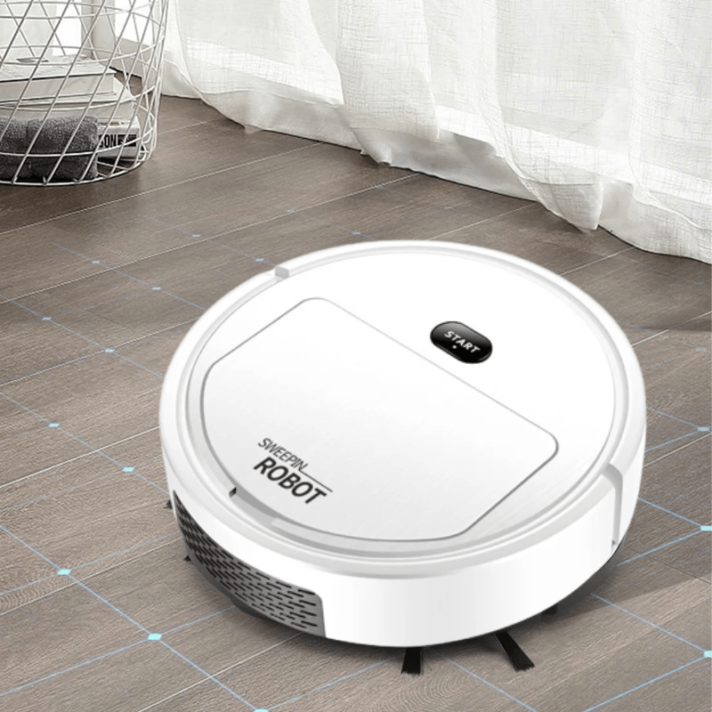 Smart robot vacuum for automated home cleaning, efficiently removing dust & pet hair from floors.