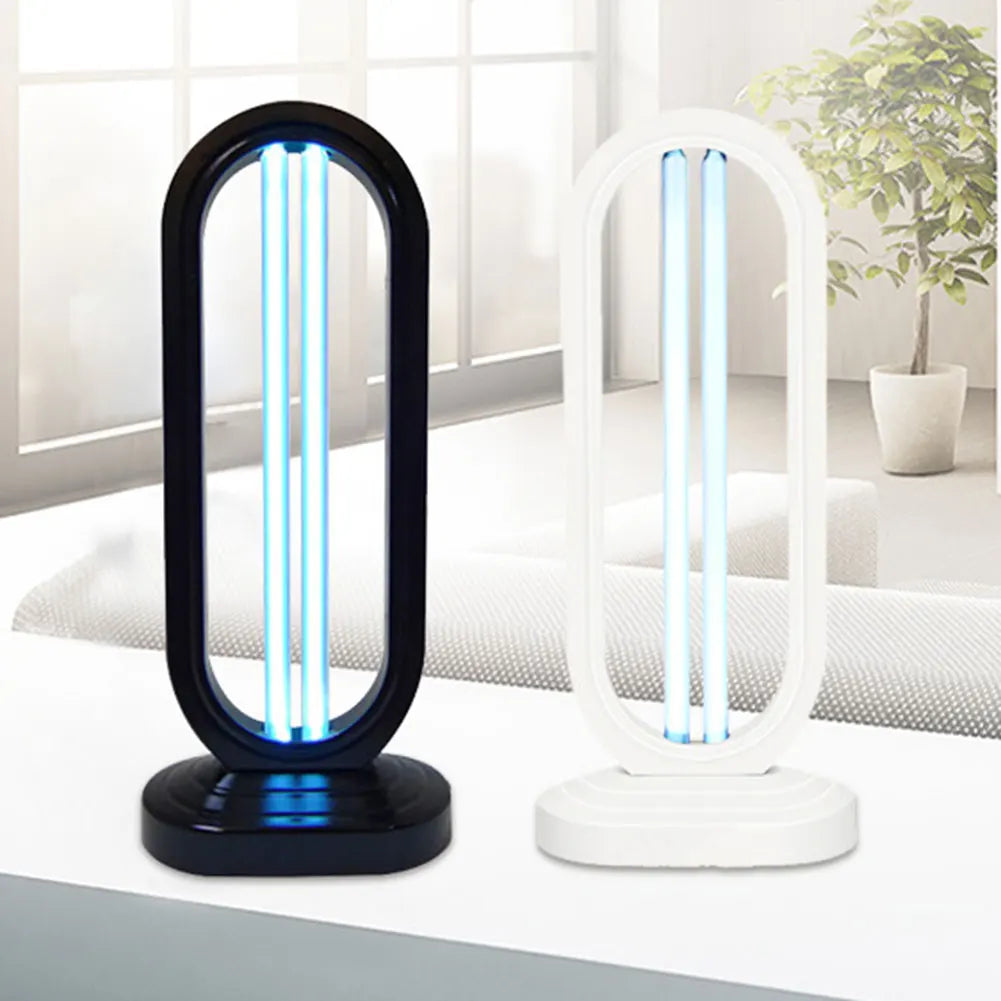 Smart UV Sanitizer Lamp with remote & timer. Portable UV sterilizer for chemical-free home air purification.