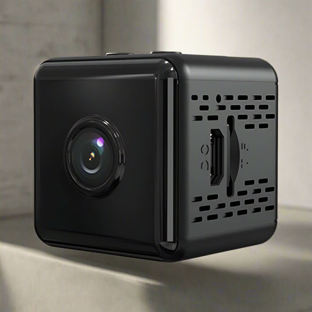 Compact 1080P Mini Security Camera, discreetly monitors your home with motion detection.