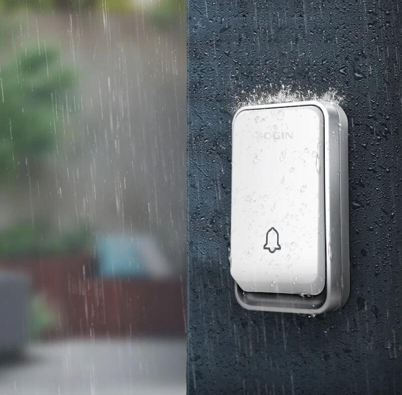 Sleek wireless door chime, kinetic energy powered, perfect for modern home & office security.