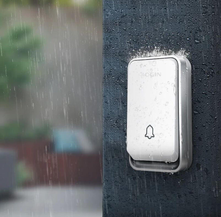 Sleek wireless door chime, kinetic energy powered, perfect for modern home & office security.
