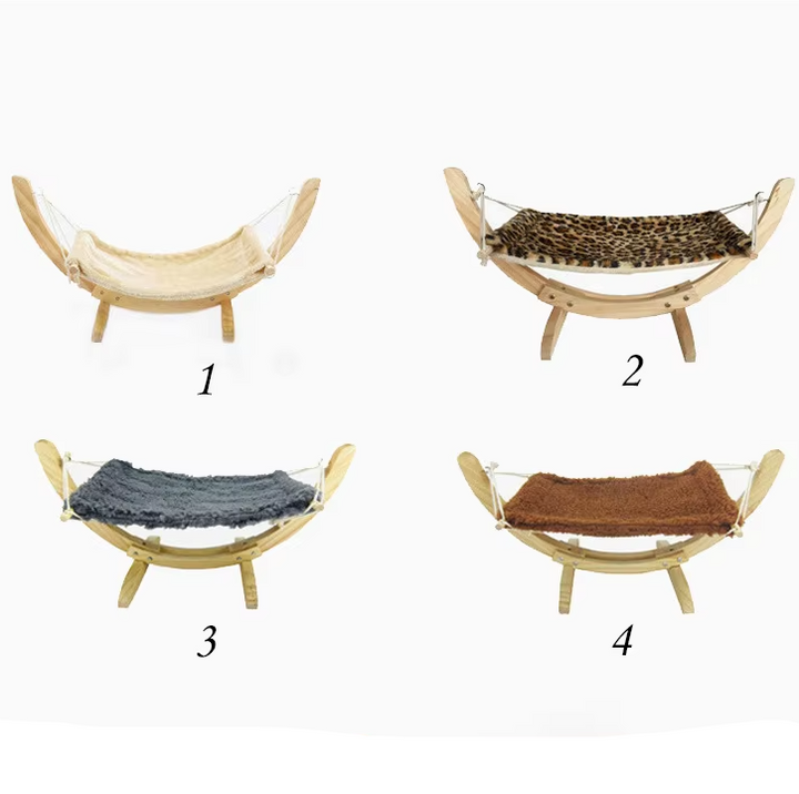 Durable fabric cat bed cover designed for wooden hammocks, easy-care pet accessory
