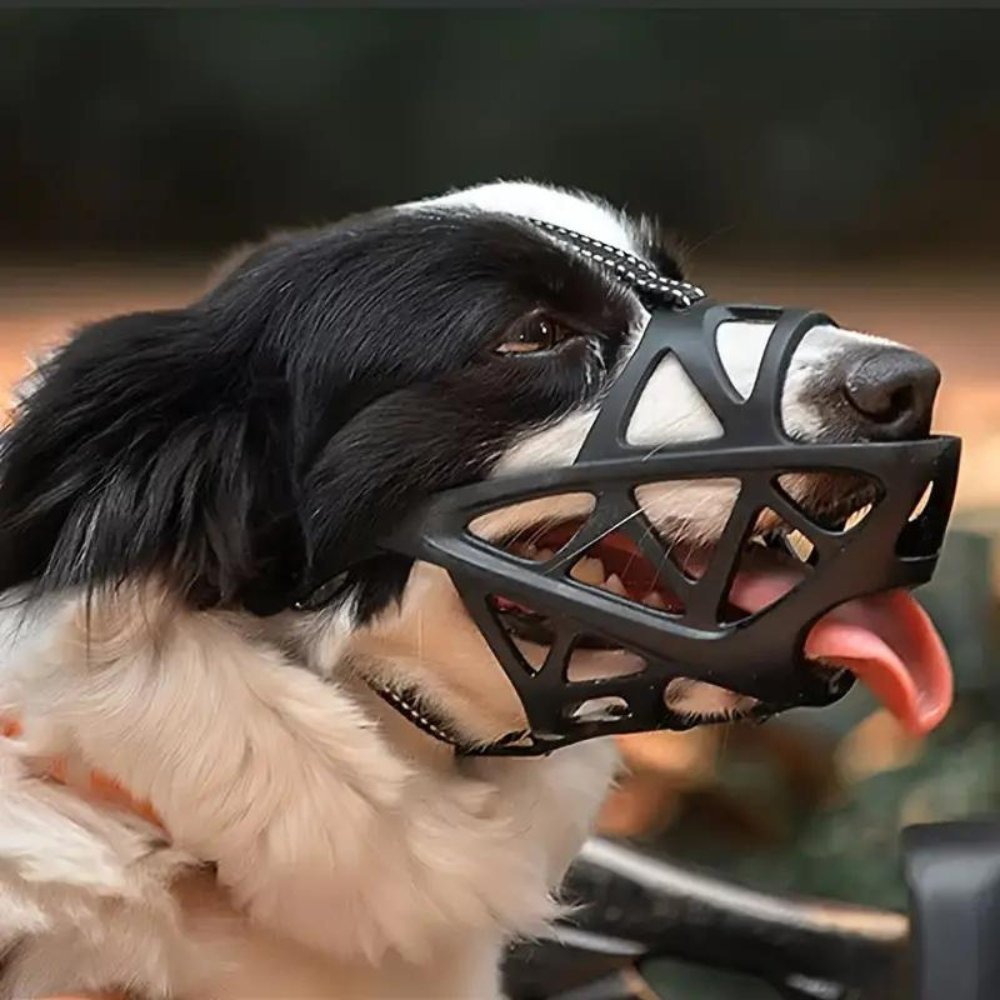 Anti-barking dog muzzle: soft, breathable, & lightweight for comfortable pet training & safety.
